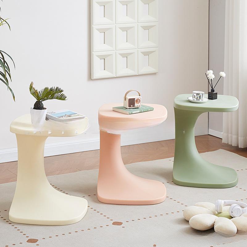 Plastic American Bedside Table Creamy Minimalist Coffee Table Water-Fill Balcony Side Stand Space-Saving Corner Table