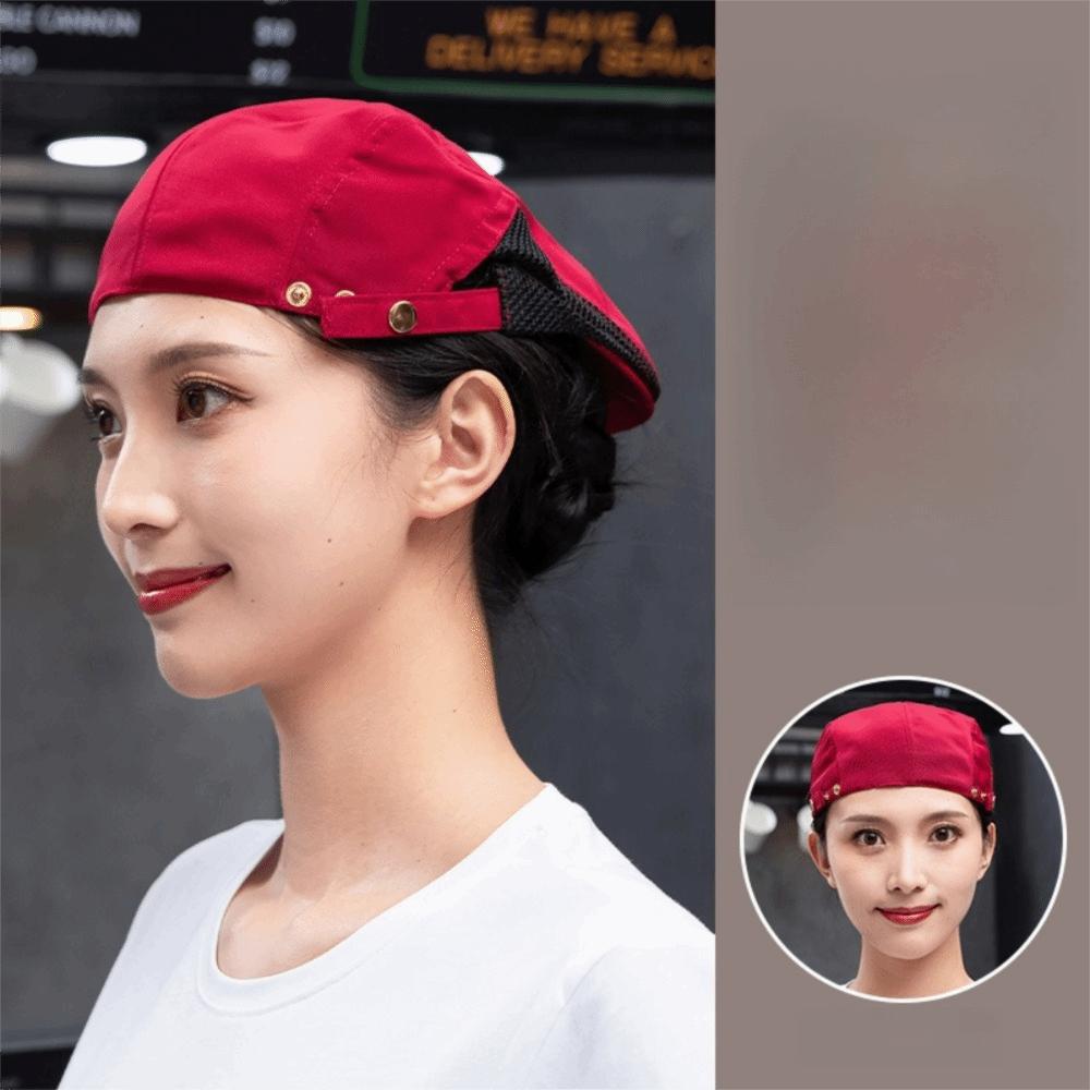

Comfortable Service Cap Breathable Male Chef Hat Beret Hat Restaurant BBQ Restaurant Kitchen червоний