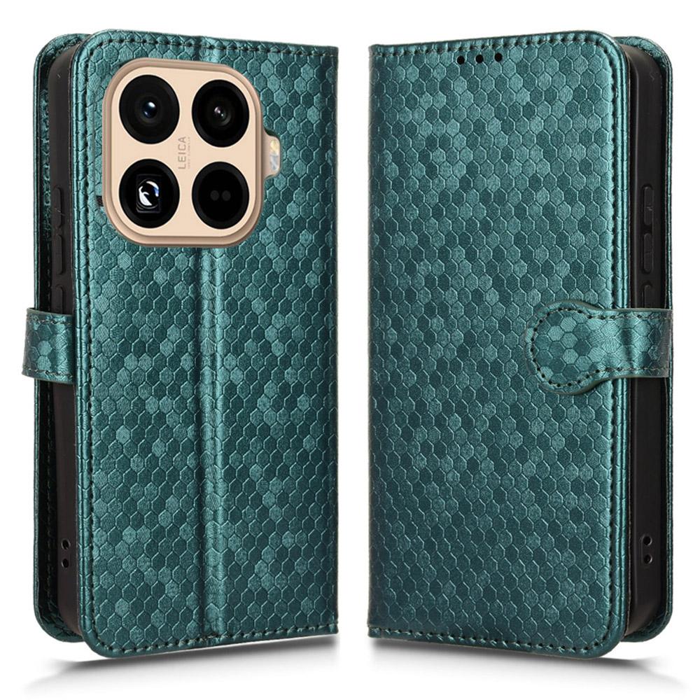 For Xiaomi 15T Pro Wallet Case Dot Pattern Imprint PU Leather Phone Cover with Wrist Strap