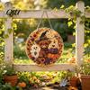 Outdoor Patio Hanging Ornament Halloween Ornament, 2D Flat Acrylic Pendant, Ghost Skull Front Door Decoration Witch for Indoor Window Wall Decor
