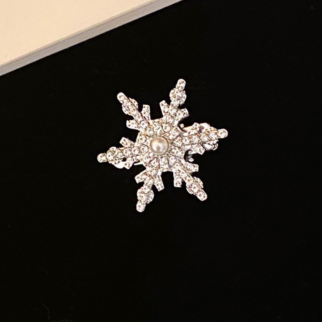 Süße flache Klipp-Haarnadel Schneeflockenform Balletcore Kopfbedeckung Dutt-Klammer Elegante Strass-Haarspange Foto-Requisiten