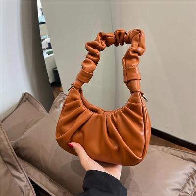 Solid Sewing Line Top Handle Bags for Women Soft Inner Compartment Wrinkled PU Bags Fashion