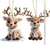 Christmas Deer Ornament Set 9PCS Kawaii Red Green Festive Design for Tree Home Gift Essential Christmas Tree Decorations