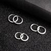 3 Pairs 925 Sterling Silver Small Hoop Earrings for Women Men | Cubic Zirconia, 14K White Gold Plated Huggie Hoop Earrings, Hypoallergenic