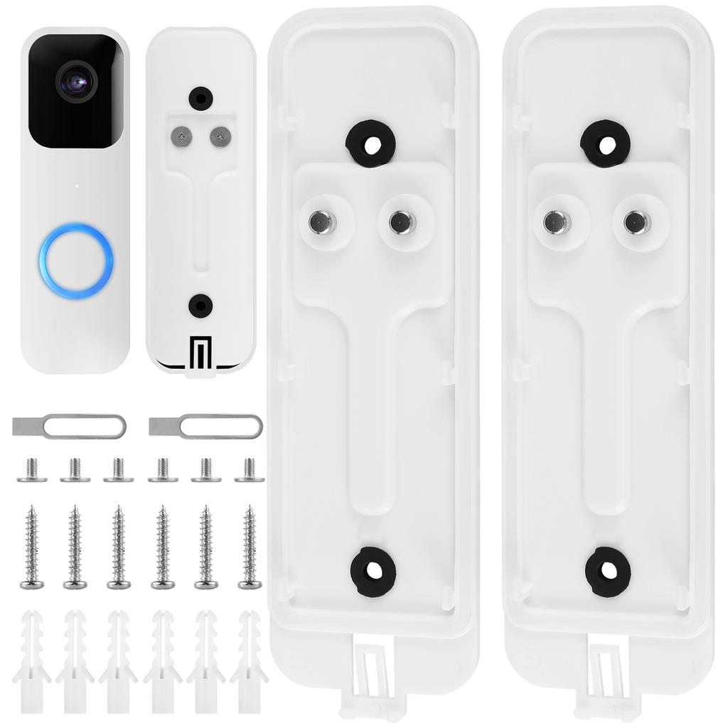 2Pcs New Doorbell Backplate Plastic Safe Doorbell Mounting Bracket with Screws for Home Office Apartment Dorm Not Block Doorbell