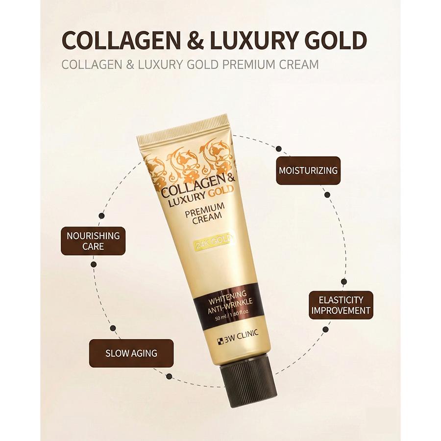 3w Clinic Kollagen & Luxus Gold Premium Faltenlösung Set (2 Gegenstände) (3 Optionen)