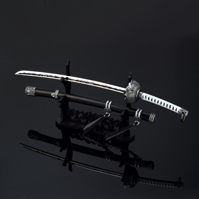 25cm Metal Sekiro Wolf Katana Sword Mini Ninja Knife Japanese Samurai Katana Blade Real Size Weapon Model Kid Toy Anime Gift