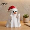 Holiday Desk Organizer Christmas Ghost Pen Holder with Santa Hat, Funny Desktop Organizer, Spooky Photo Prop Halloween Tabletop Statue, Decor for Home