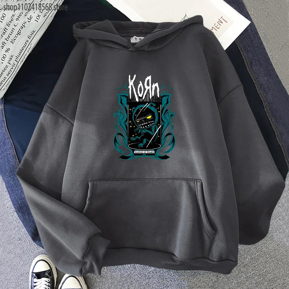 Korn Band Hoodie Niedlich Winter Damen Sweatwear Langärmlig Paar Weich Ästhetisch Herren Kleidung Aufdruck Grafik Hoodies Passform