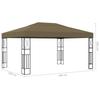 Gazebo with LED String Lights 3x4 M Taupe Fabric