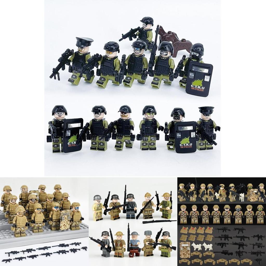 Special Forces Mini Action Figures Complete Set Of 12 With Movable Joints And Weapons