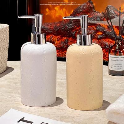 Creative Stone Press Soap Dispenser Bathroom Shampoo and Shower Gel Dispensing Bottle Press Foaming Bottle Bathroom Accessories