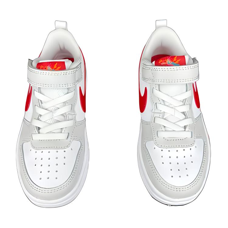 Nike Court Borough Low Casual Sneakers Shock Absorbing Durable Low Top Kids Sneakers White HF0741-161