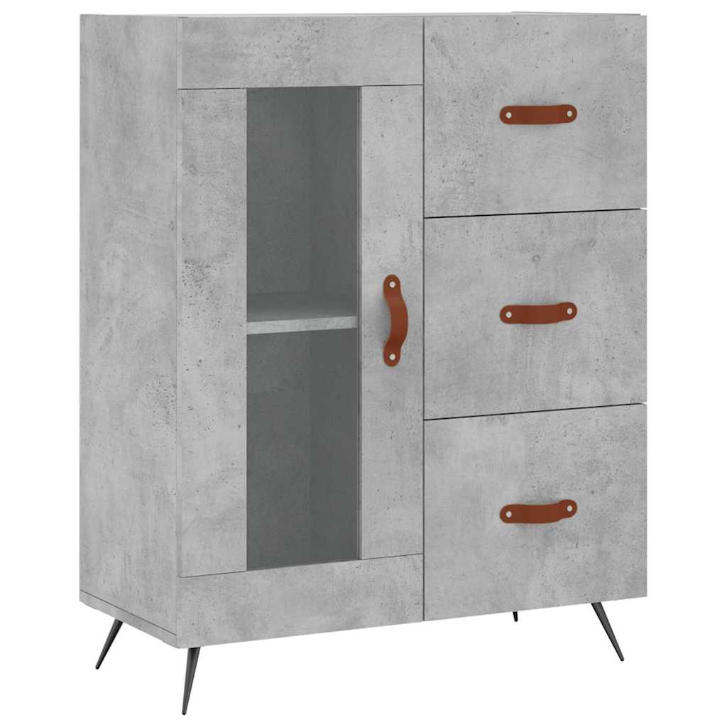 Vidaxl Szafka, Szarość Betonu, 69,5X34X90 Cm, Materiał Drewnopochodny
