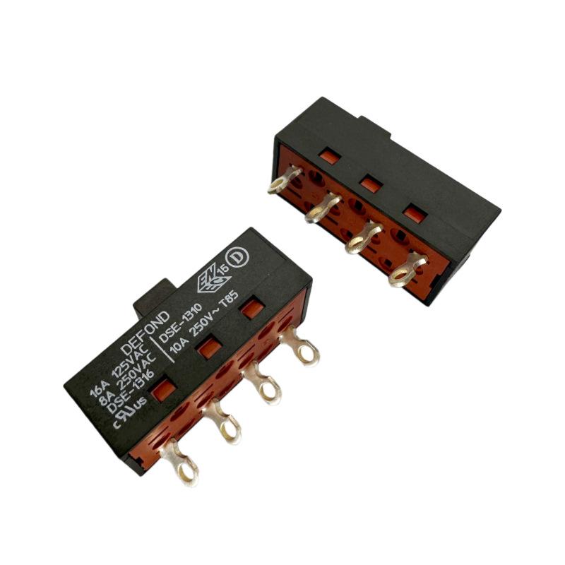 Imported Single Row 4-Pin 3-Position Toggle/Slide Switch DSE-1310/DSE-1316, 10A for Hair Dryers