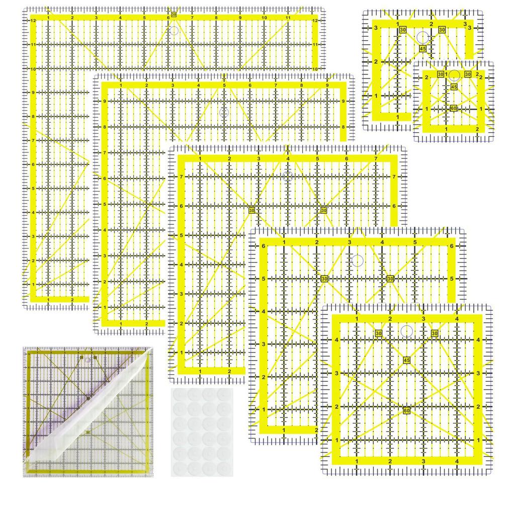 Professional Acrylic Quilting Ruler With Measurement Markings Patchwork Templates For Fabric Cutting Sewing Project