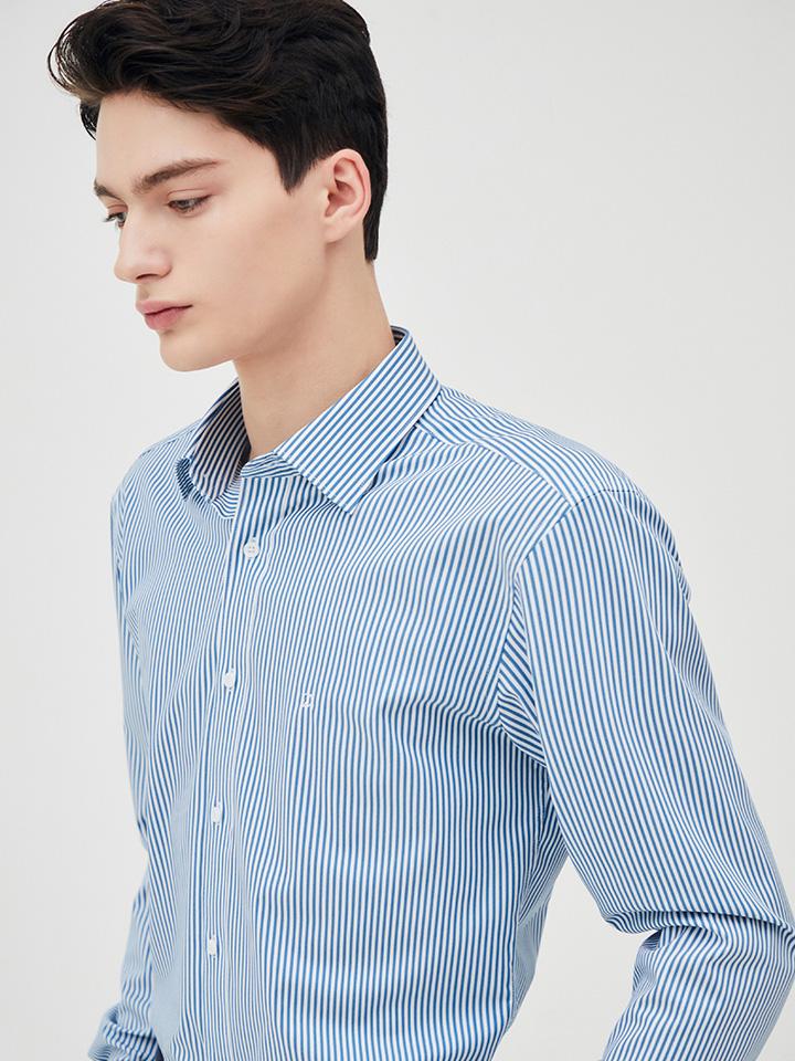 S.T. DUPONT CLASSICS Striped 954 Comfortable Shirt Blue Se5Sm22Ls954Sbu