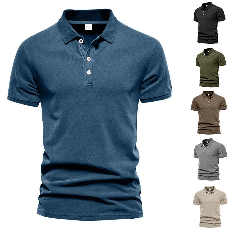 Summer Lapel Sports POLO Shirt Fashion Casual Men's Solid Color Short Sleeves