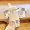 500/850ml Water Bottles Straw Plastic Cup Milk Juice Cup with Lid Leather Case Bubble Tea Coffee Cups Large Capacity Drinkware