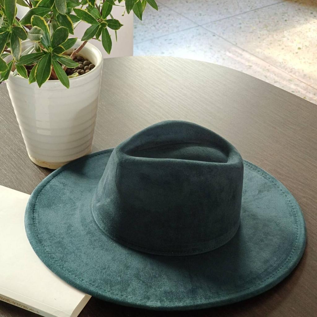 LIDHAY Western Style Suede Hat, Unisex Wide Brim Fedora Hat, Felt Panama Hat, Rancher Hat LIDHAY Western Style Suede Hat, Unisex