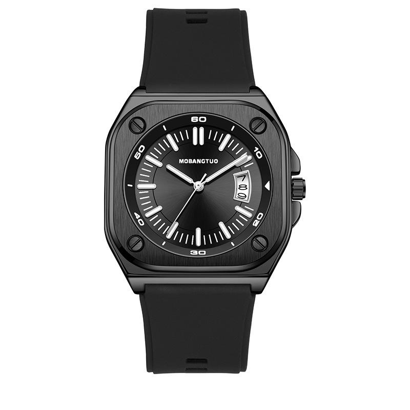 Ladies Square Watch Luminous Three-Dimensional Real Nail Literal Waterproof Silicone Sports Quartz Watch