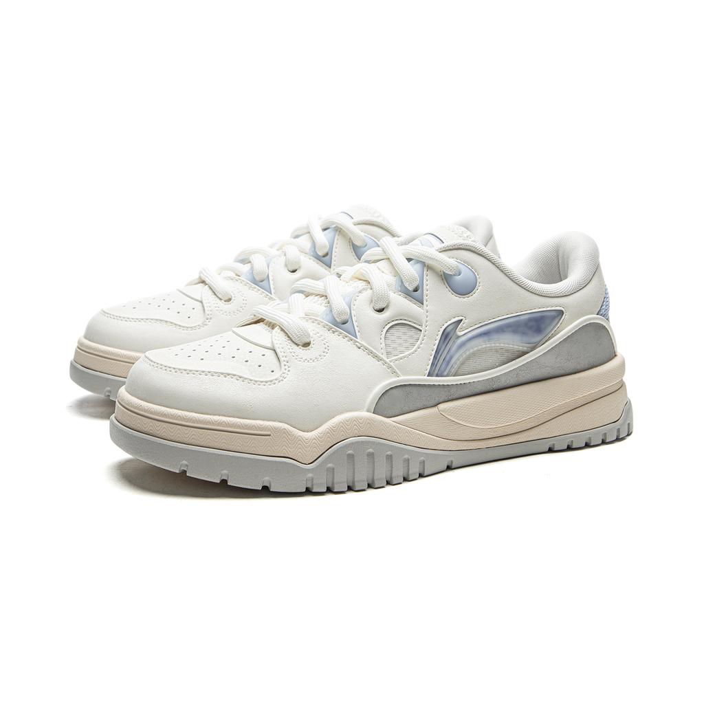 Li Ning Classic Versatile Fashion Thick Sole Comfortable Rebound Non-Slip Wear-Resistant Breathable Increased Height Low-Top Skate Shoes AGCW165-2