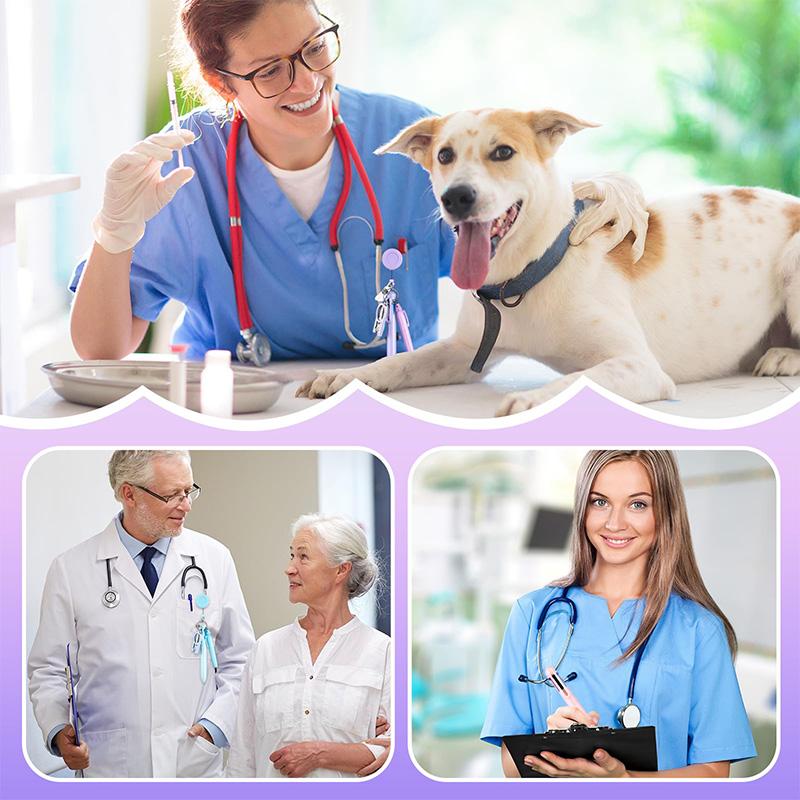 Macaron Nurse Pen Set Badge Mini Scalable Badge Accessories Ballpoint Pen Fluorescent Pen Folding Scissors Keychain