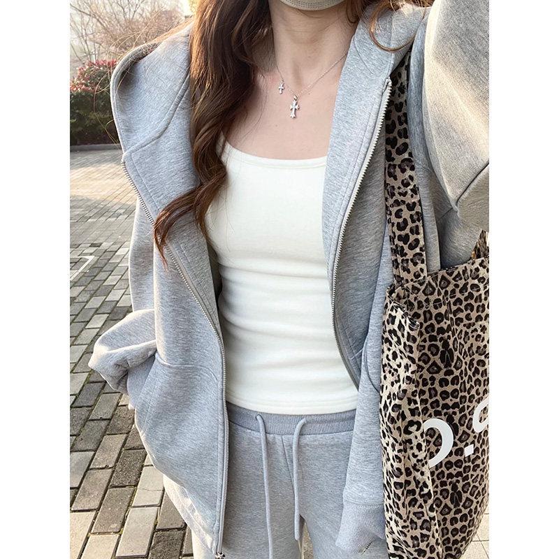 Women's Slim Fit Long Sleeve White T-shirt - Cotton/Ribbed Velour Base Layer for Autumn/Winter (260g/270g)