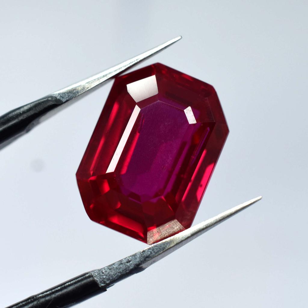 Natural Red Ruby Loose Gemstone 10.55 ct Emerald Cut for Jewelry Making and Gem Collections