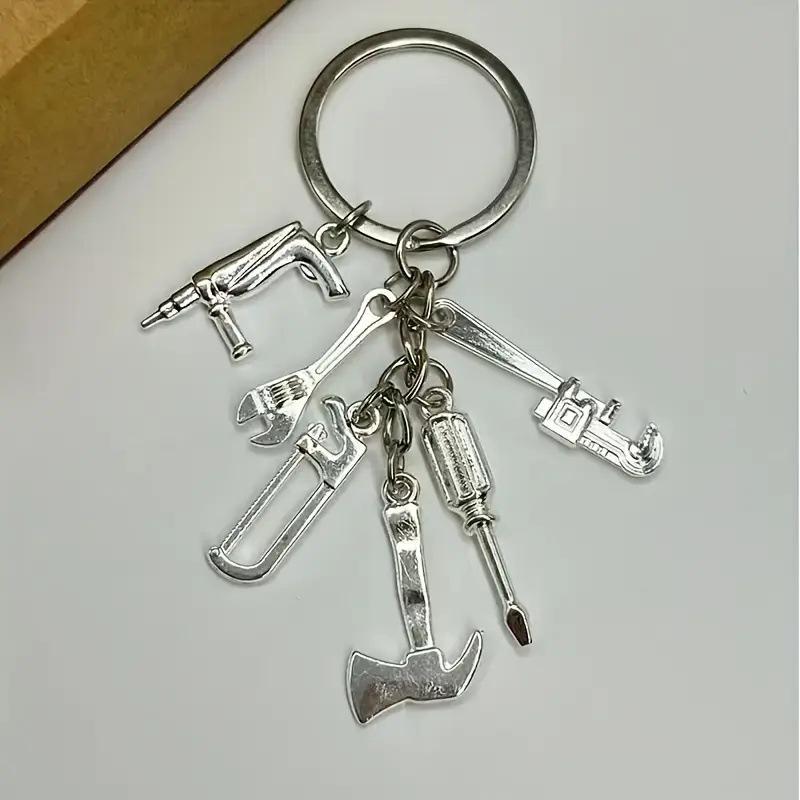 Father's Day Tool Keychain: Hammer, Wrench & Screwdriver Pendant for Dad