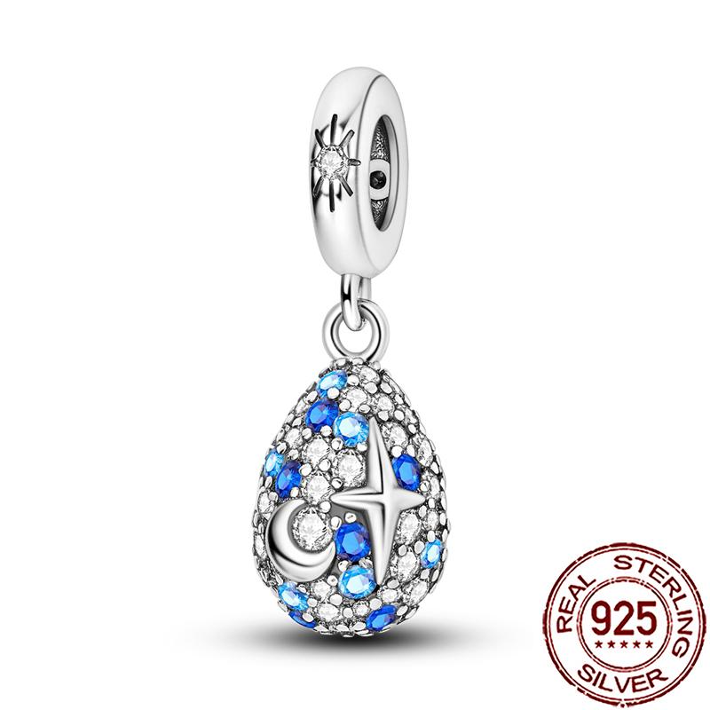 Charms Copper Moon Star Night Sky Galaxy Celestial Dangle Beads Fit Snake Chain Bracelet Necklace Women Diy Jewelry