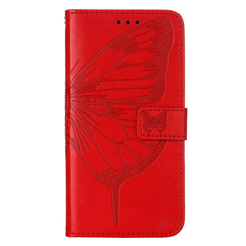 For TECNO Pova Neo 2 4G Wallet Case with Wrist Strap Butterfly Imprint Leather Phone Cover