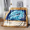 Mostro 3D Carta Oro Cartone Animato Yu-Gi-Oh Anime Mago Nero Gioco Morbida Coperta di Flanella per Letto Camera da Letto Divano Picnic, Tempo Libero all'Aperto
