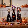 Dekoratives Hexen-Set für Zuhause Halloween Tischdekoration, Niedliches Holz-Mittelstück, Bauernhaus Herbst Massivholz Souvenir-Ornament mit Besen
