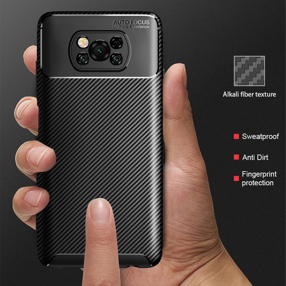 Pocophone Case For Matte X3pro Carbon Fiber Soft Case Suitable For Xiaomi Poco X 3 X3 Pro Nfc Pocox3pro Silicone Shockproof Phone Case