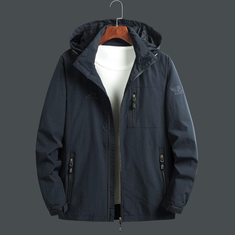 Autumn Loose Zipper Jacket Men  Casual Hooded Winter Coat Men  Bomber Jacket Thick and Thin Large Size