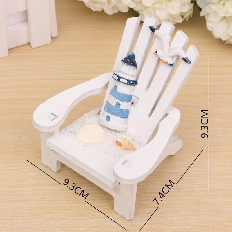 1 pièce Style Méditerranéen Bois mini Chaise de plage Décor Nautique Décoration Bois Décoration Maison accessoire weddi