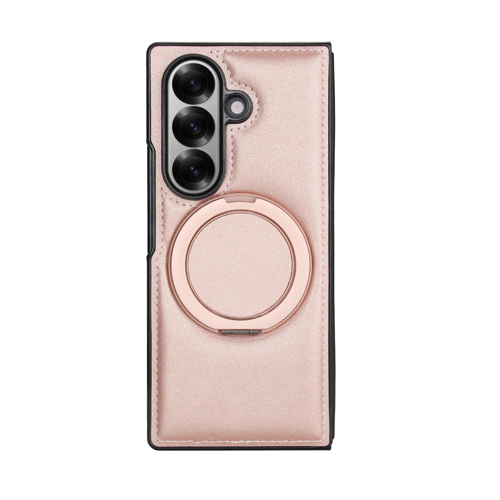 

Luxury Business Sle Solid Color Leather Pattern Magnetic Stand Phone Case for Samsung Galaxy Z Fold 7 6 5 4 3 Protection Cover Galaxy Z Fold7 світло-рожевий колір