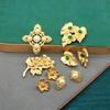 Pre-Owned Matte Gold-Plated Brooch & Earring Set - Niche Design, Light Luxury, High-End Elegance
