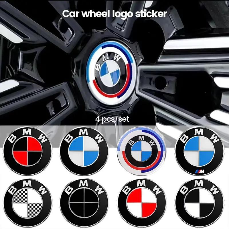 AXNX2 4Pcs 56/60/65mm Aluminum Car Wheel Center Hub Caps Sticker For BMW 3 5 6 7 1 Series Z4 X3 X6 E81 E71 E90 E93 F30 F10 E92 E60 E84
