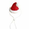 Thick Knit Cat Santa Hat Elastic Strap Pet Winter Warmer Christmas Dog Scarf  Festive Costume