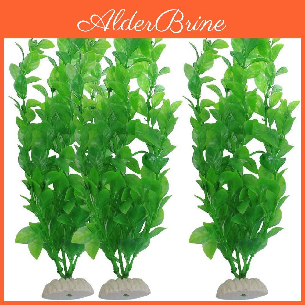 3 Tank Aquarium Fish Piece Green Plastic Artificial Plants 106 Height