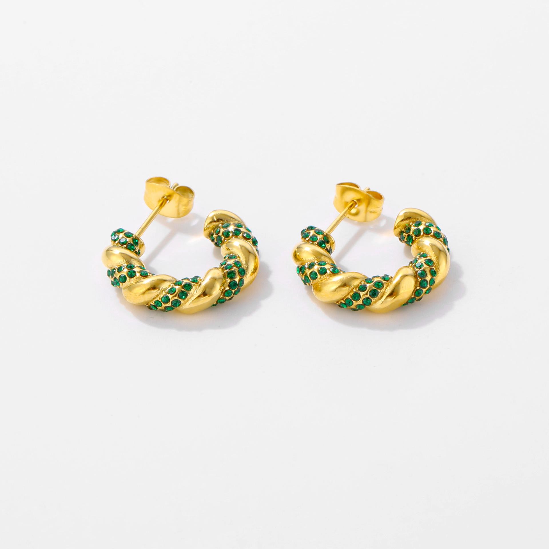 

Серьги-конго Изумрудный Твист - Высококлассный стиль легкой роскоши 18K золотой