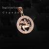 FJ 12 Zodiac Sign 585 Gold Color Constellation Rose Pendants Capricorn/Gemini Twisted + 50cm Chain Women Men Zircon