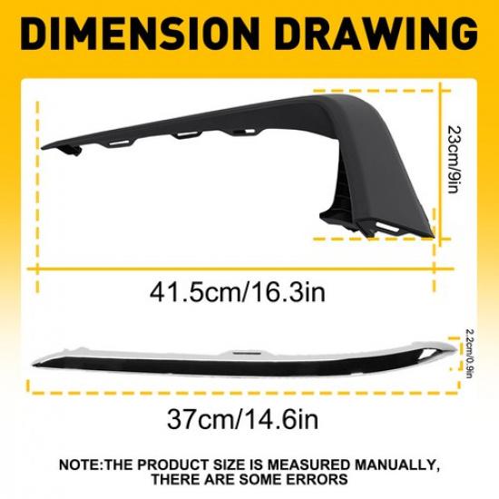 Front Left+Right Upper Lower Molding Trim Bumper Cover For Honda Pilot -