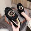 Fashion Women Casual Flat Shoes Soft Loafers Fashion Winter Shoes Comfort Warm Plush Bow Slip On Female Cotton Shoes Zapatos De Mujer