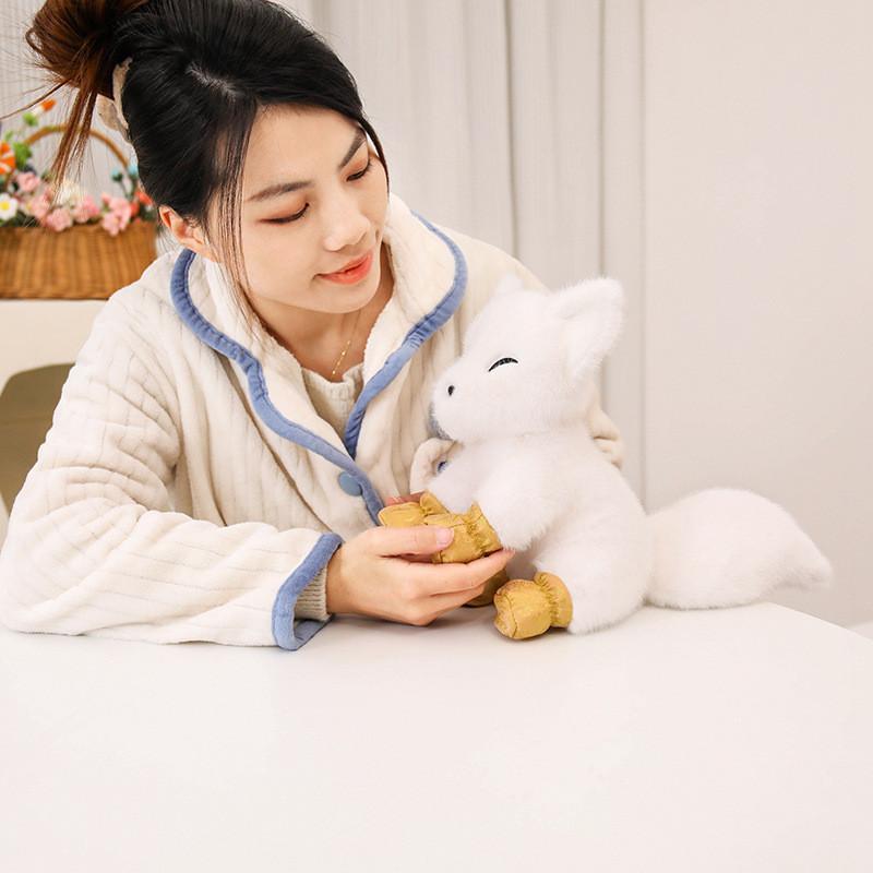 Fox White Snow Plush Toy Cartoon Stuffed Doll Cartoon Room Decoration Kids Gift