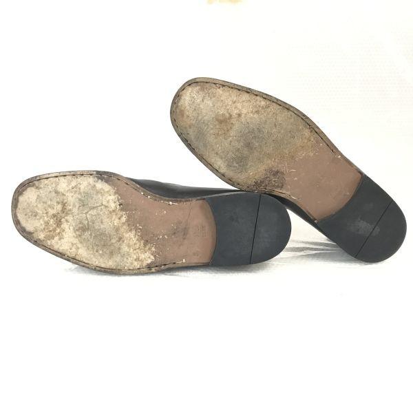 80er-90er Jahre Hergestellt in der Schweiz BALLY Leder Slipper Herren 7.5F 26.0-26.5 Schwarz(GEBRAUCHT)