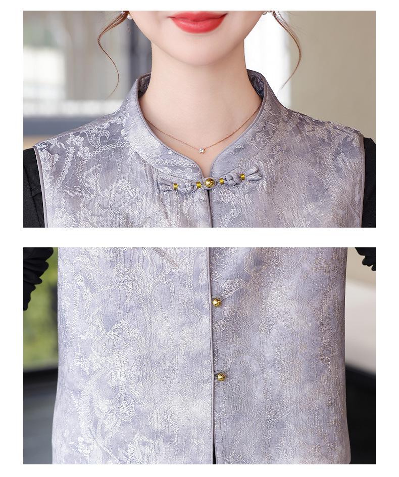 2026 Women's Embroidered Spring Vest – Chinese National Style Outerwear for Middle-Aged & Elderly