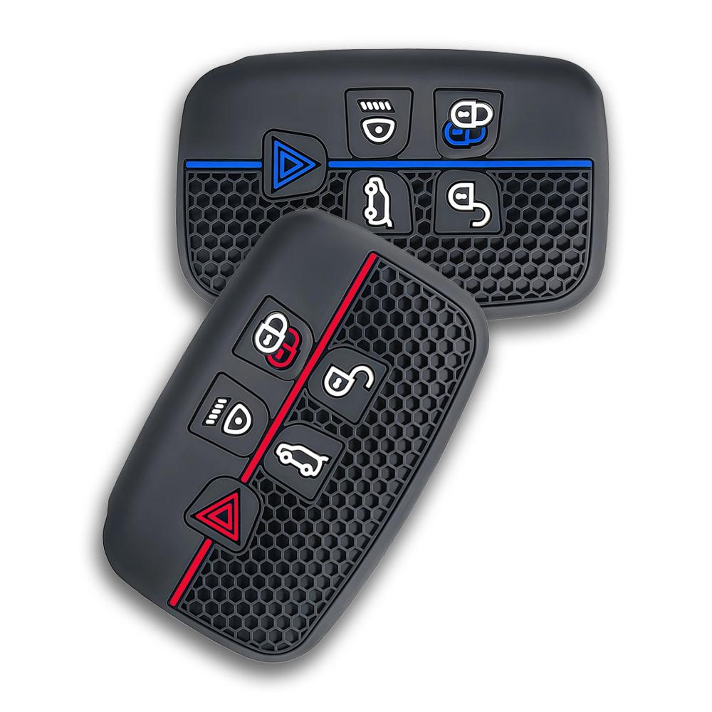 For Land Rover Range Rover Sport Velar Evoque Freelander2 Discovery Jaguar XF XJ XJL XE 5 Buttons Silicone Car Key Case Cover